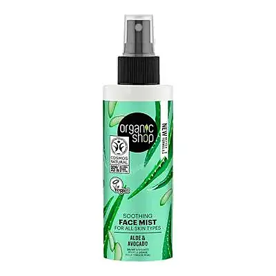 Bruma facial calmante para todo tipo de piel aguacate y aloe 150 ml, Organic Shop