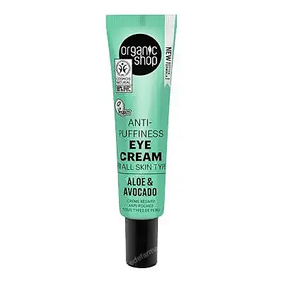 Crema para el contorno de los ojos antihinchazon para todo tipo de piel«aguacate y aloe» 30 ml, Organic Shop