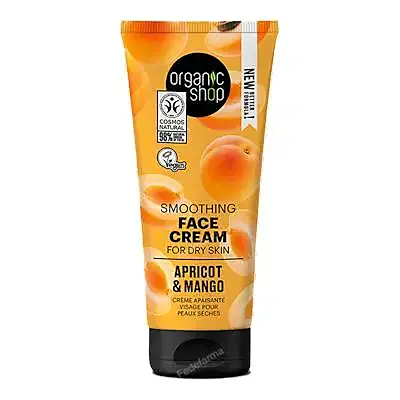 Crema facial ligera diaria para piel seca albaricoque y mango 50 ml, Organic Shop