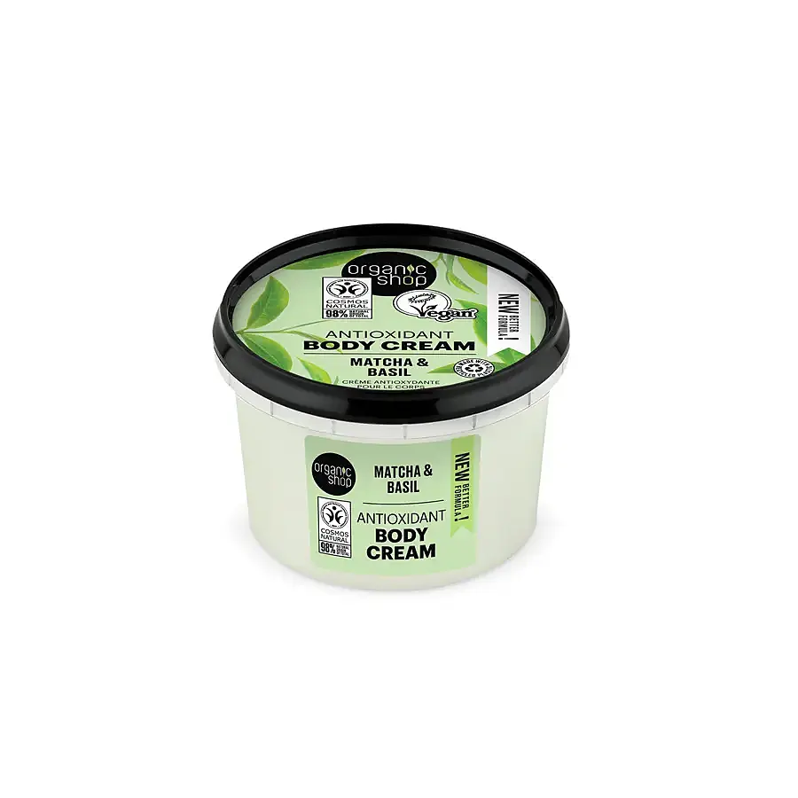 Crema corporal antioxidante matcha y albahaca 250 ml, Organic Shop