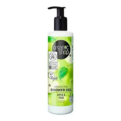 Gel de ducha hidratante manzana y pera 280 ml, Organic Shop