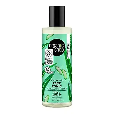 Tónico facial calmante para todo tipo de piel aguacate y aloe 150 ml, Organic Shop
