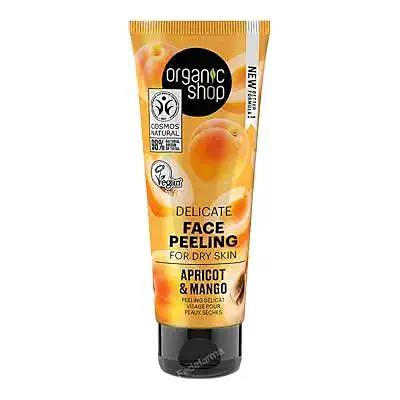 Peeling facial suave para piel seca albaricoque y mango 75 ml, Organic Shop