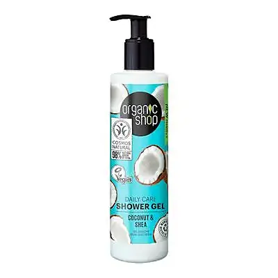 Gel de ducha para el cuidado diario coco y karité 280 ml, Organic Shop
