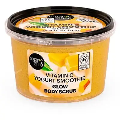 Exfoliante corporal con efecto glow batido de yougur con vitamina C 250 ml, Organic Shop