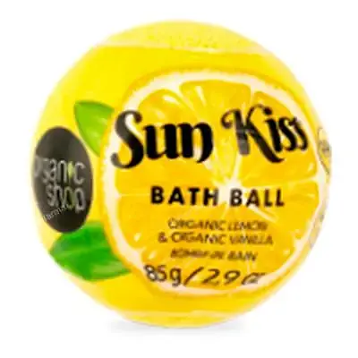 Bomba de baño de limón y vainilla organicos sun kiss 85 g, Organic Shop