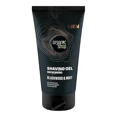 Gel de afeitado refrescante corteza de roble y menta 150 ml, Organic Shop