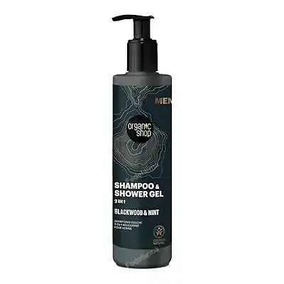 Champú y gel de ducha vigorizante 2 en 1 corteza de roble y menta 280 ml, Organic Shop