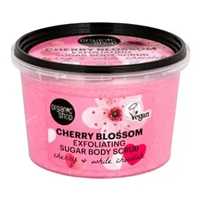 Exfoliante corporal de azúcar cherry blossom 250 ml, Organic Shop
