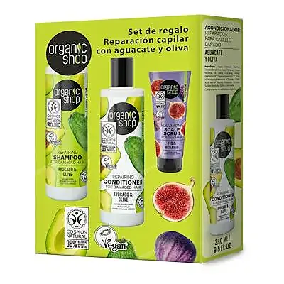 Os repairing hair gift set, 280 ml / 280 ml / 75 ml, Organic Shop