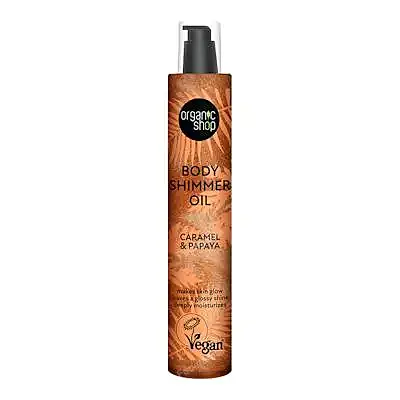 Aceite body shimmer caramelo y papaya 100 ml, Organic Shop