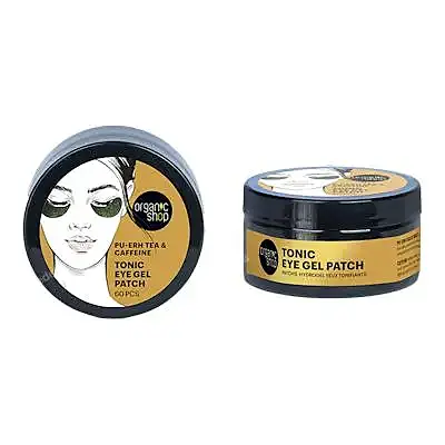 Parches de gel tonificante para ojos té pu-erh y cafeina, 60 pcs, Organic Shop