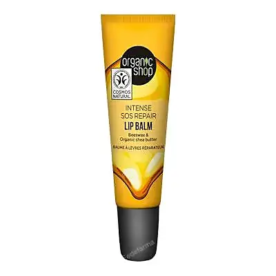 Bálsamo labial SOS reparador con cera de abejas y manteca de karité 10 ml, Organic Shop
