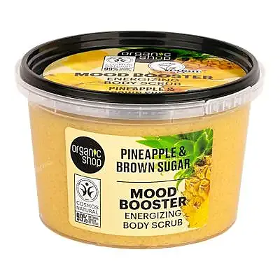 Exfoliante corporal energizante con piña y azúcar moreno mood booster 250 ml, Organic Shop