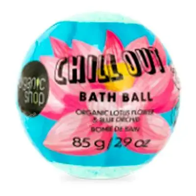 Bomba de baño de flor de loto y orquidea azul organicas chill out 85 g, Organic Shop