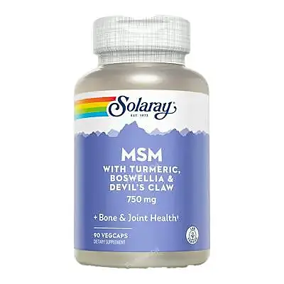 MSM turmeric boswelia devil´s claw 90 cápsulas vegetales, Solaray
