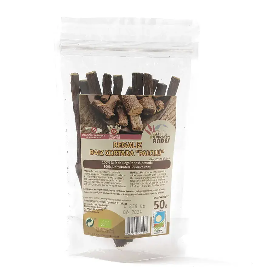 Regaliz raíz cortada BIO 50 g, El Oro De Los Andes