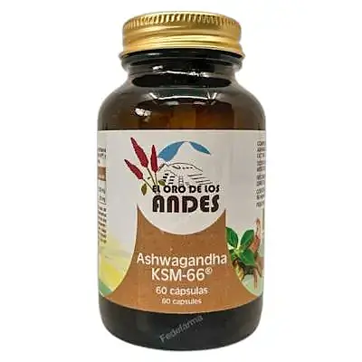 Ashwagandha ksm-66 el oro de los andes 60 cápsulas, Oro Los Andes