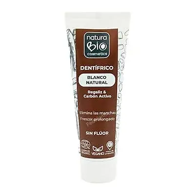 Dentífrico blanco natural regaliz & carbón activo cosmetics, Naturabio