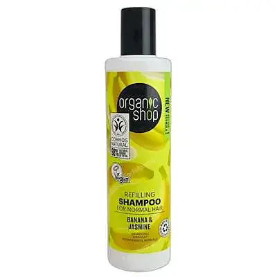 Champú rellenador cabello normal plátano-jazmin 100 ml, Organic Shop