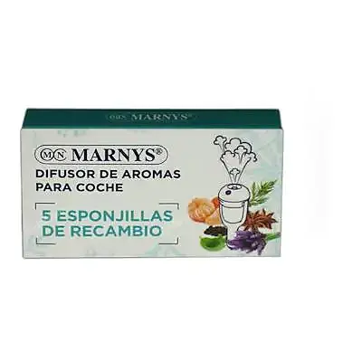 Recambios difusor coche 5 esponjas, Marnys