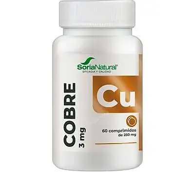 Cobre 3 mg 60 comprimidos, Soria Natural