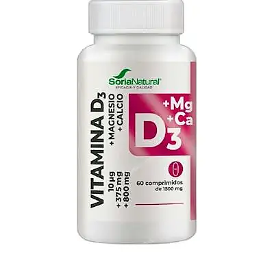 Vitamina D3+MG lib. sostenida 60 comprimidos, Soria Natural
