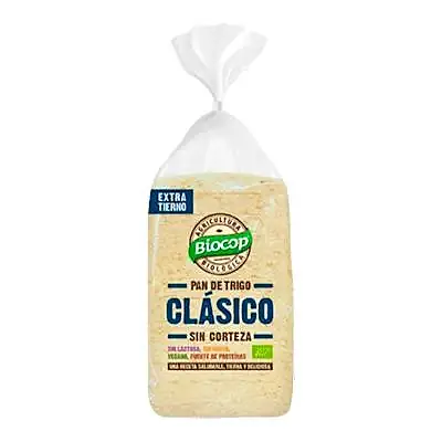 Pan molde trigo clasico s/corteza BIO 300 g, Biocop