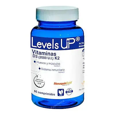 Levels up vitamina D3 y K2 60 comprimidos, Bioserum