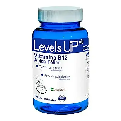 Levels up vitamina B12 ácido fólico 60 comprimidos, Bioserum