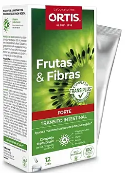 Frutas y fibras forte transito intestinal 12 sticks, Ortis