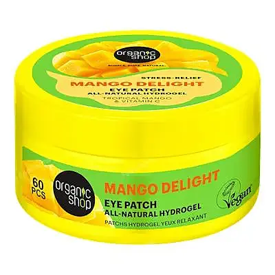 Parches de hidrogel antiestres contorno de los ojos mango delight 60 uds., Organic Shop