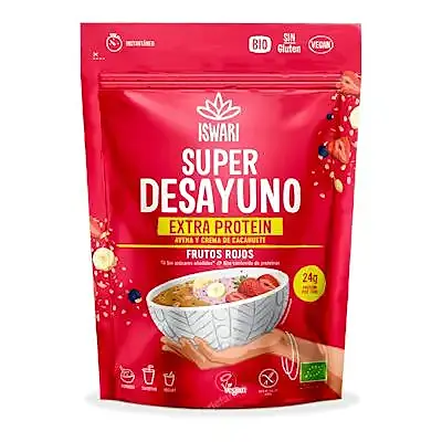 Super desayuno extra protein frutos rojos 360 g, Iswari