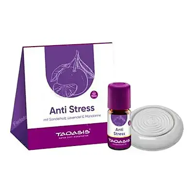 Caja regalo kit antiestrés: mezcla antiestrés de junto con cuenco difusor de porcelana 5 ml, Taoasis