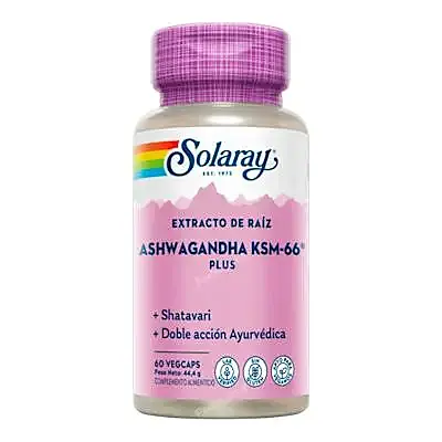KSM66 plus ashwagandha 60 cápsulas vegetales, Solaray