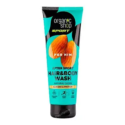 Gel de ducha y champú natural after sport para el 200 ml, Organic Shop