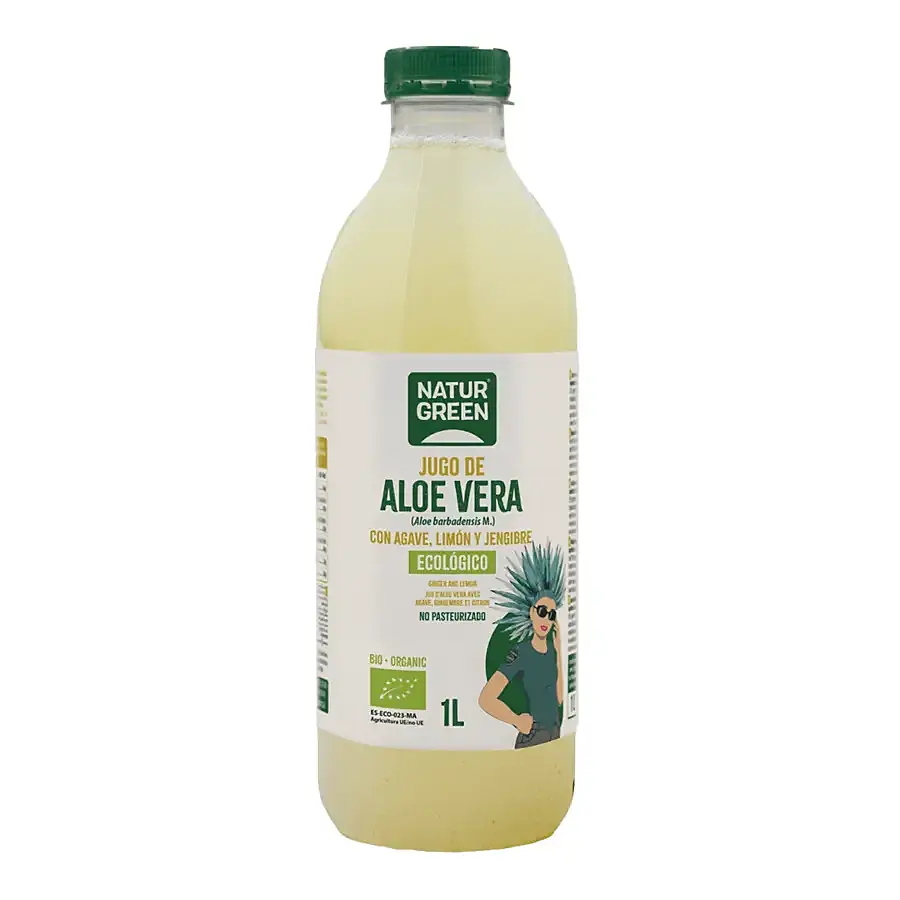 Jugo aloe vera agave limón jengibre BIO 1 l, Naturgreen