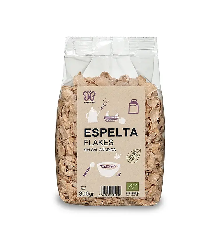 Flakes espelta sin sal BIO 300 g, Naturcid