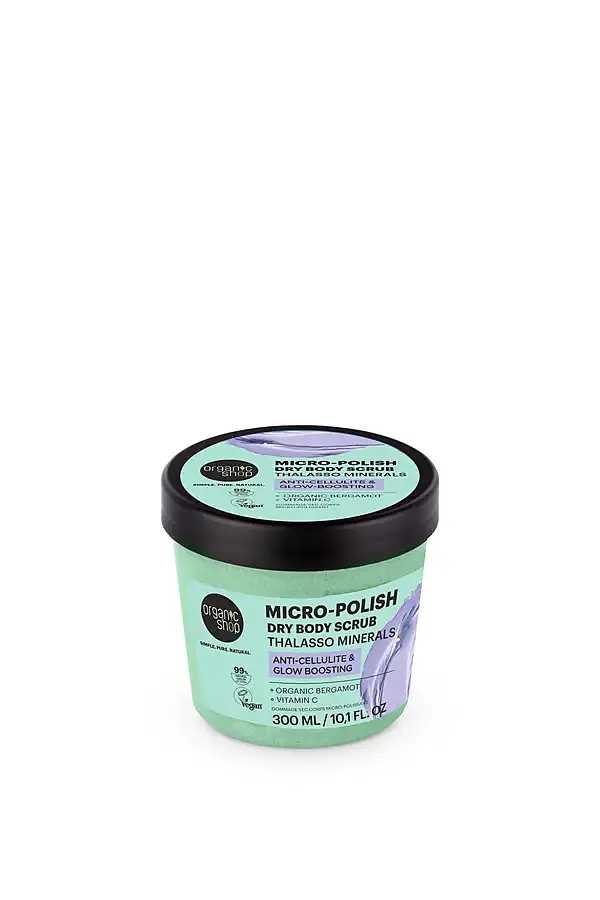 Exfoliante corporal seco micro-pulido minerales talaso anticelulitico 300 ml, Organic Shop