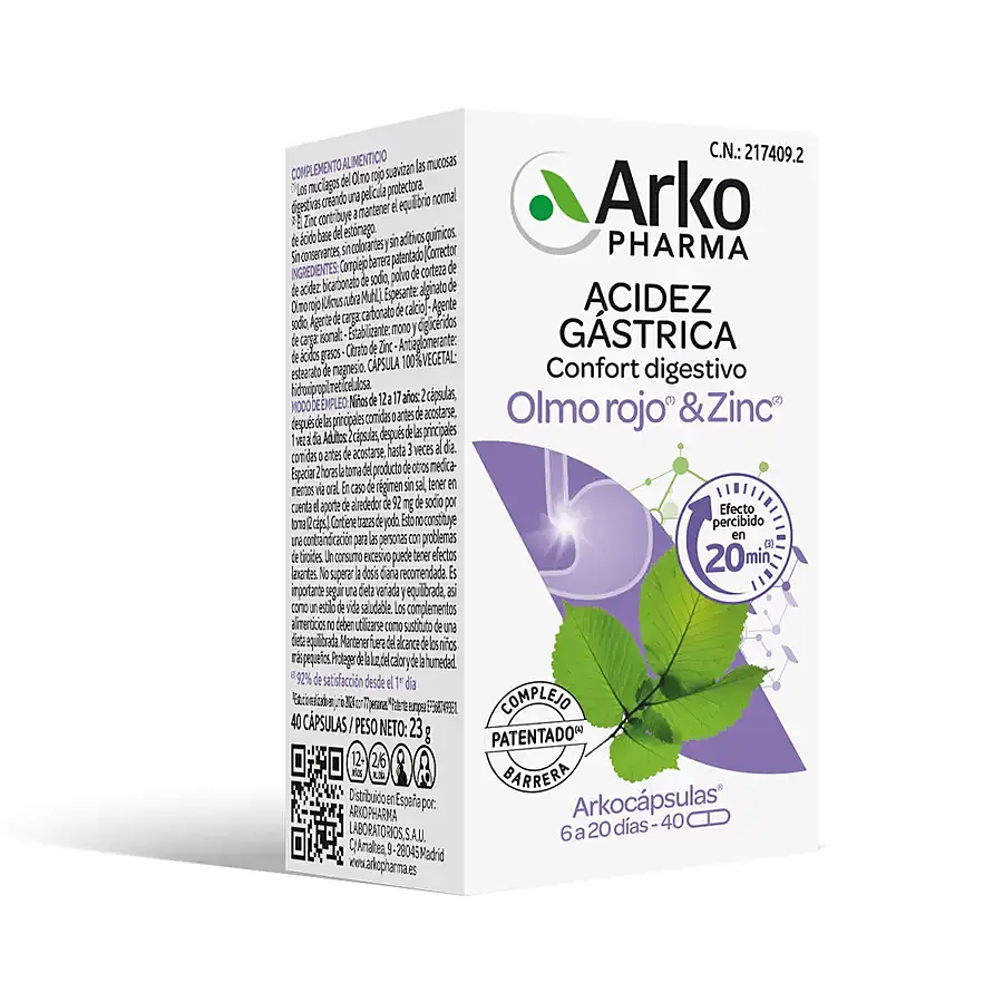 Arkocapsulas acidez gastrica 40 cápsulas, Arkopharma