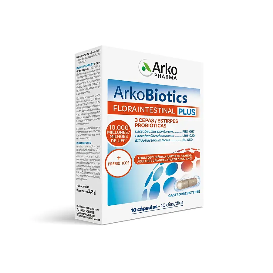 Arkobiotics flora intestinal 10 cápsulas, Arkopharma