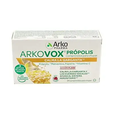Arkovox própolis-vit C sabor frambruesa 24 comprimidos, Arkopharma