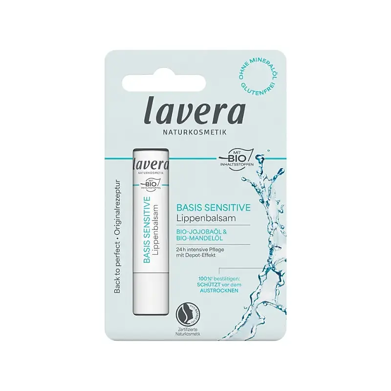 Bálsamo labial basis sensitive aceite de jojoba & almendras BIO, Lavera