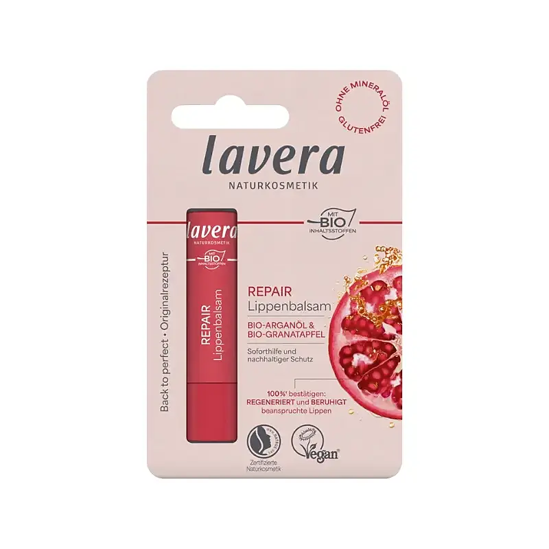 Bálsamo labial reparador aceite de argan & granada BIO, Lavera