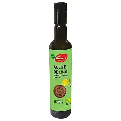 Aceite de lino de 1ª presion en frio BIO 500 ml, El Granero