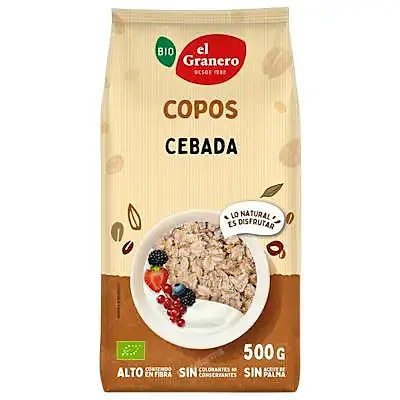 Copos cebada BIO 500 g, El Granero