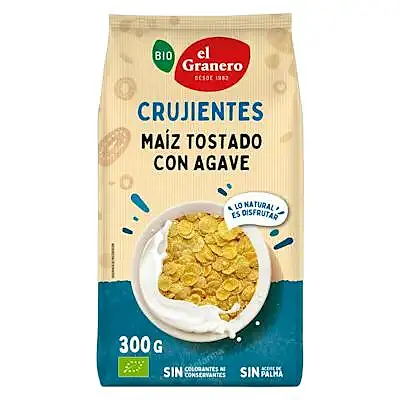 Copos maiz tostados agave BIO 300 g, El Granero