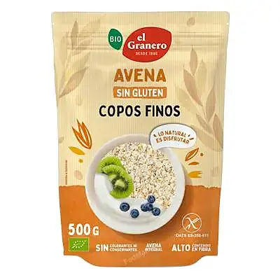 Copos avena finos sin gluten BIO 500 g, El Granero