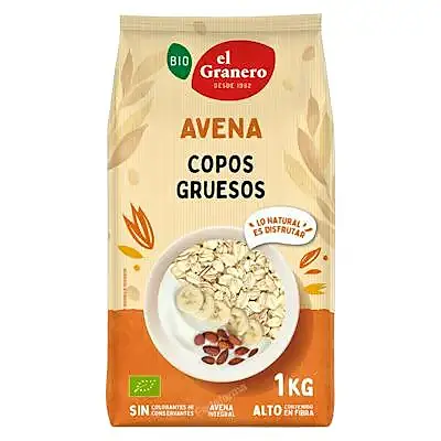 Copos avena gruesos integral BIO 1 kg, El Granero