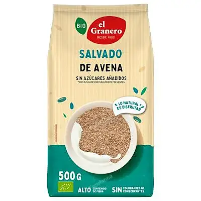 Salvado avena BIO 500 g, El Granero